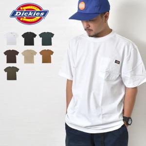 Tシャツ dickies ディッキーズ 半袖 カットソー ブランド メンズ レディース WS450 胸ポケット 黒 白 緑 茶色 厚手 クルーネック シンプル 大きめ｜hauhau