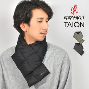 マフラー ダウン グラミチ GRAMICCI TAION タイオン メンズ レディース コンパクト おしゃれ 黒 パッカブル ダウンマフラー 撥水 保温 スポーツ 冬 ランニング｜hauhau