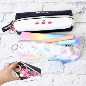 筆箱 小学生 女の子 両面 ファスナー ペンケース 小学校 入学 祝い 準備 文房具 便利 中学生 ファンシー シンプル ピンク レインボー モノクロ チェリー Kj 0946 Hauhau 通販 Yahoo ショッピング