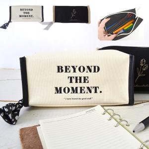 ペンポーチ 可愛い キャンバス生地 筆箱 おしゃれ ペンケース 大人っぽい ポーチ かわいい 韓国 小物入れ 大容量 メイクポーチ トレンド 化粧ポーチ シンプル