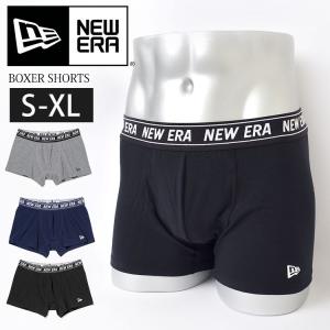 ボクサーパンツ ニューエラ NEW ERA ボクサーパンツ ブランド メンズ ローライズ 下着 おしゃれ 大きいサイズ 綿 1枚組 前閉じ 前とじ 紳士下着 S M L XL｜hauhau