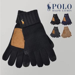 手袋 POLO RALPH LAUREN ポロ ラルフローレン 手袋 レディース メンズ おしゃれ ウール グローブ グレー 紺 黒 クリスマス プレゼント ギフト ブランド シンプル｜hauhau