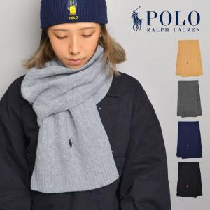 POLO RALPH LAUREN ポロ ラルフローレン マフラー レディース メンズ ブランド ネイビー 防寒 刺繍 黒 通勤 通学 おしゃれ PC0731