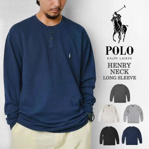 Tシャツ 長袖 POLO RALPH LAUREN ワッフル ヘンリーネック ラルフローレン ロングスリーブ サーマル ブランド メンズ レディース ブラック ネイビー｜hauhau