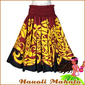 HAWAII直パウスカート フラ 切り替えパウスカート デザインパウスカート ハワイ柄 ティアレ