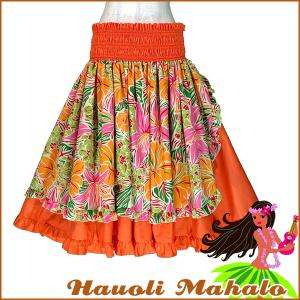 パウスカート 安い フラ フラダンス デザインパウスカート 2段フリル