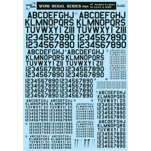 サンコーマーク工業 レプトジーダ プラモデル用 水転写 M02 45° Numbers&Letters グレー WING DECAL SERIES