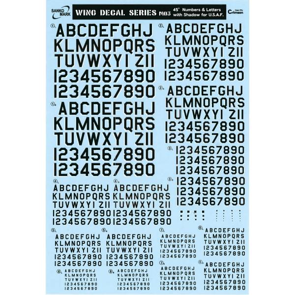 サンコーマーク工業 レプトジーダ プラモデル用 水転写 M03 45° Numbers&amp;Letter...