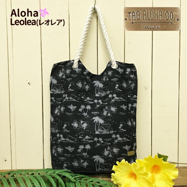 トートバッグ  タグアロハ Tag Aloha ハワイ  Gold Kalo Leaf Beach ...