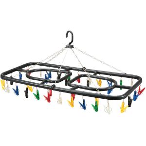 コグレ Kogure ジャンボ角ハンガー36 カラフルBK 洗濯物 洗濯 ハンガー 洗濯物干し フック自立 金属製チェーン 鴨居 隠し干し スチール 谷折り式 663317