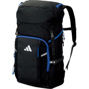 アディダス adidas ボール用デイパック 32L 黒色 青色 ブラック ブルー ブライトロイヤル リュック リュックサック 通学 部活 サッカー 中学生 高校生 大学生