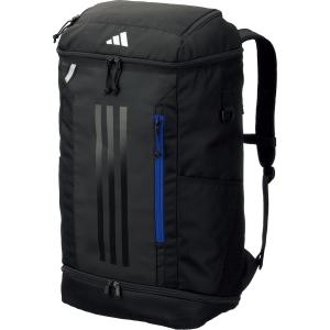アディダス adidas ボール用デイパック 40L 黒色 青色 ブラック ブライトロイヤル リュック リュックサック 通学 部活 サッカー バレーボール 中学生