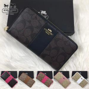 COACH コーチ 長財布 F52859 SIGNATURE CANVAS ACCORDION ZIP WALLET