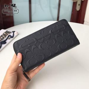 コーチ COACH エンボスド シグネチャー アコーディオン 74918 長財布 ブラック レディース レザー