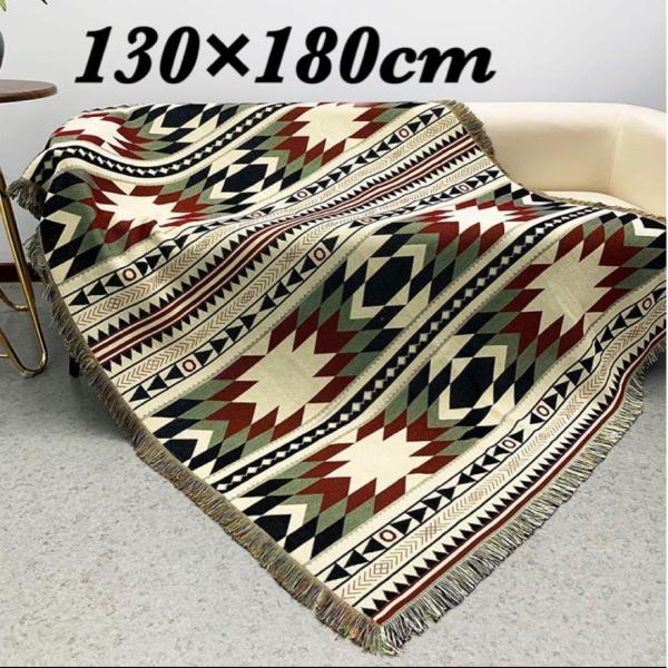 特大版 アウトドア キャンプ ラグマット ブランケット オルテガ柄 リバーシブル