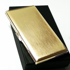 シガレットケース ロング 真鍮製 タバコケース リリースリム かっこいい ゴールドサテン  おしゃれ 薄型モデル 日本製 メンズ ギフト｜hayamipro