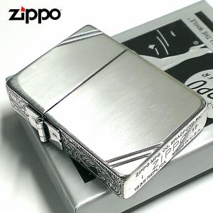 ZIPPO ライター ジッポ 1935 復刻レプリカ シルバー 燻し 3面アラベスク ダイアゴナルライン 3バレル 唐草 彫刻 アンティーク 角型 メンズ