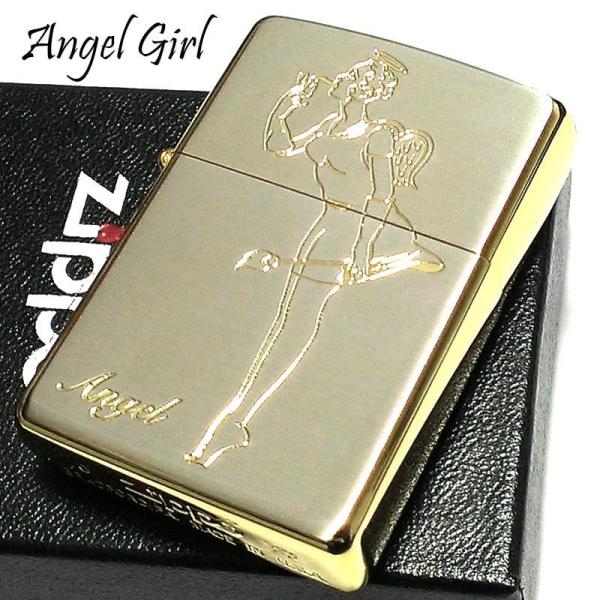 ZIPPO ライター ウィンディ エンジェルガール デビル シルバー＆ゴールド ツートーン仕上げ ジ...