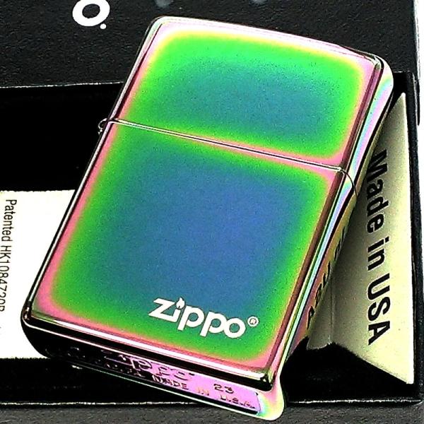 ZIPPO レインボー ジッポ ライター おしゃれ ロゴ スペクトラム シンプル かっこいい 虹色 ...