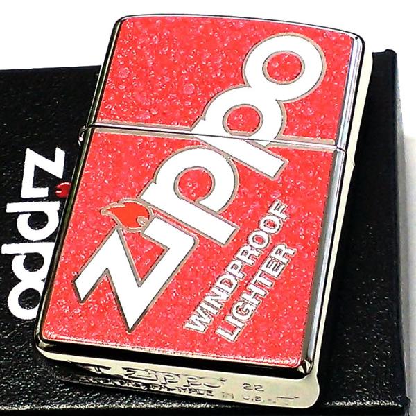 ZIPPO アーマー Zippo Logo ロゴデザイン レッド ダブルフルカラー おしゃれ シルバ...