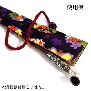 煙管入れ 花柄 黒 一本用 キセル入れ かわい...の詳細画像2