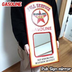 ミラー 壁掛け テキサコ 鏡 木製 アンティーク ウォールミラー 大きい