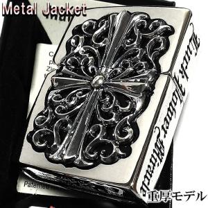 ZIPPO メタルジャケット 超重厚 ジッポ ライター ビッグクロス 鏡面 シルバー 彫刻 5面デザイン 銀 メンズ 十字架 かっこいい 高級感｜hayamipro