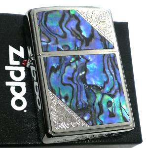 ZIPPO ライター シェル メタル 天然貝貼...の詳細画像1