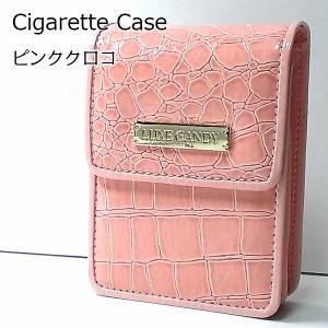 シガレットケース ロング レディース タバコケース エナメルクロコ  女性 可愛い ピンク  シガレットポーチ LUXE CANDY おしゃれ ギフト｜hayamipro