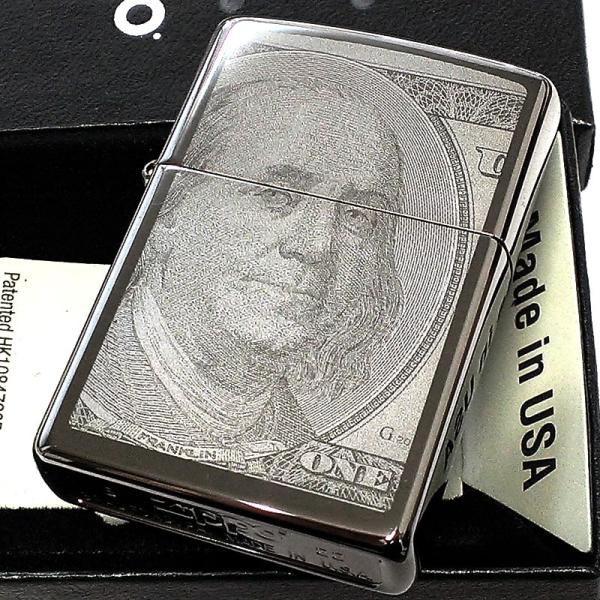 ZIPPO ライター ブラックアイス 100ドル 両面レーザー彫刻 100 Dollar ジッポ U...