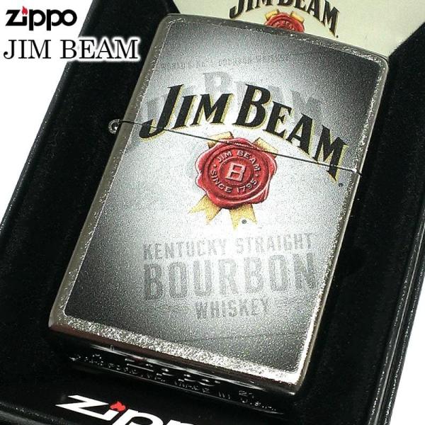 ZIPPO ライター ジムビーム ジッポ シルバー JIM BEAM 白 ラベル かっこいい お酒 ...