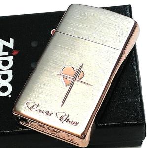 ZIPPO スリム ジッポ ライター ハート クロス ラバーズ 彫刻 銀サテーナ シルバー 可愛い メンズ レディース｜hayamipro