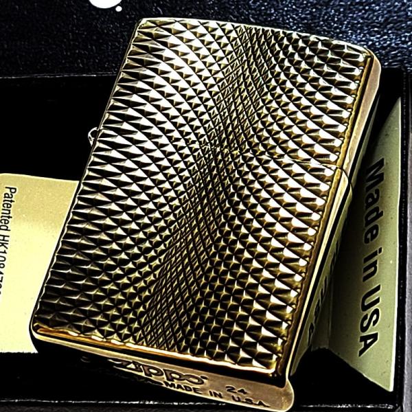 ZIPPO ライター ダイヤモンドカット おしゃれ アンティーク ジッポ 両面加工 ユーズドフィニッ...