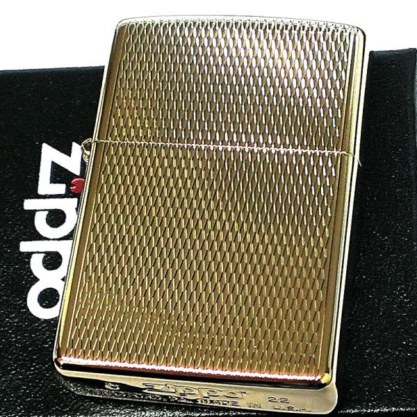 ZIPPO ライター ダイヤカット 網目 ジッポー あみめ 彫刻 ゴールド K24 純金メッキ かっ...