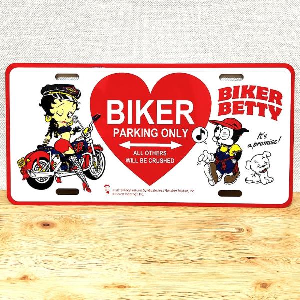 看板 ベティ・ブープ コマーシャルプレート Betty Boop BIKER ハート 可愛い アメリ...