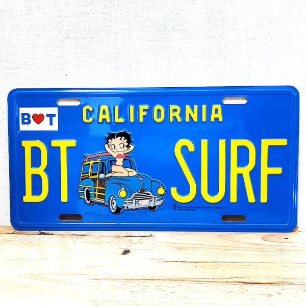 看板 かわいい ベティ・ブープ コマーシャルプレート SURF Betty Boop ガレージ 可愛...