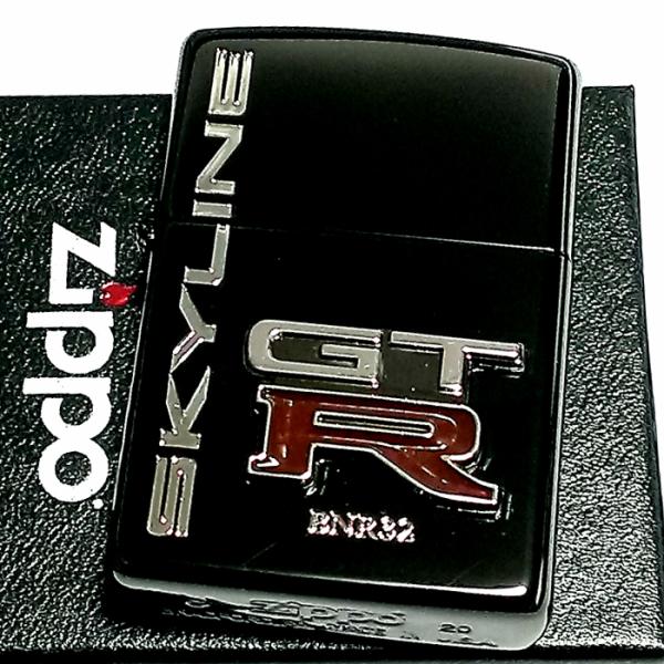 ZIPPO ライター スカイラインGT-R リアルエンブレム メタル ジッポ R32 ブラック 日産...