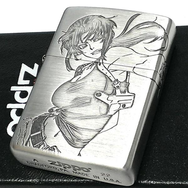 ZIPPO ライター レヴィ ブラックラグーン かっこいい シルバー 3面加工 キャラクター アニメ...