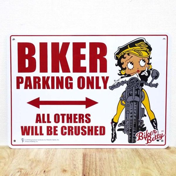 サインボード 看板 可愛い Betty Plastic Sign Board BIKER バイカー専...