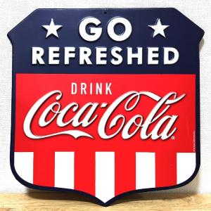 Coca Cola　ブリキ看板　レトロ コカコーラ Coca-Cola USA アメリカ雑貨☆レトロ調☆アメリカン