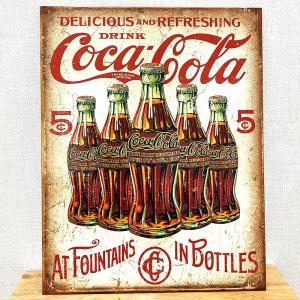 Coca Cola ブリキ看板 コカコーラ ボトル アンティーク ガレージ