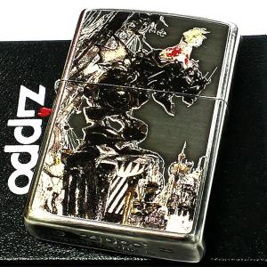 ZIPPO ライター 天野喜孝 街 ジッポ 銀いぶし アンティーク 両面加工 かっこいい 彫刻柄 重厚 おしゃれ ゲーム メンズ ギフト プレゼント｜hayamipro