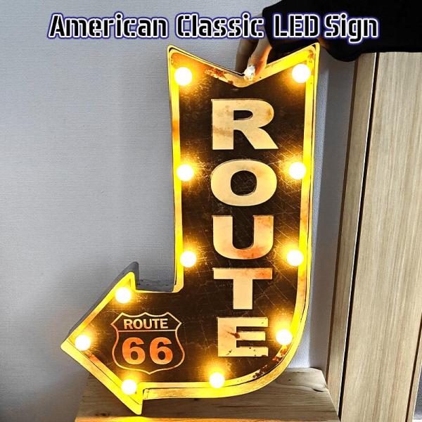 アメリカン クラシック LED Sign ルート66 電飾看板 ガレージ ROUTE66 ガレージグ...