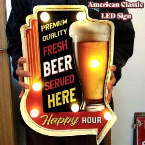 アメリカン雑貨　照明　看板　アンティーク　ビール 楽天市場】マーキーサインライト BEER ガレージ 看板 ガレージ