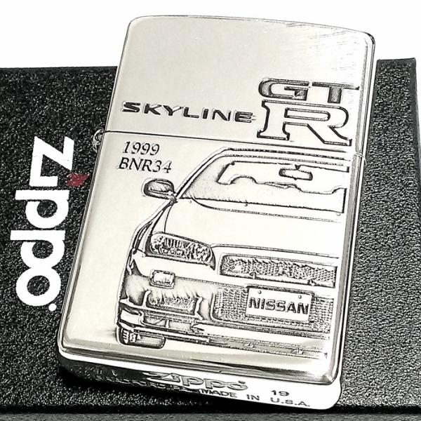ZIPPO ライター スカイラインGT-R 生誕50周年記念 ジッポ R34 限定 日産公認モデル ...
