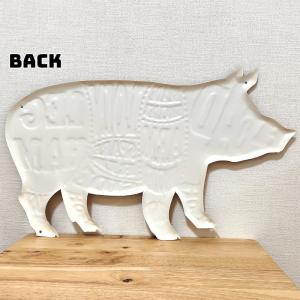 ブリキ看板 豚 おしゃれ 動物 PORK PA...の詳細画像1