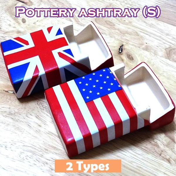灰皿 国旗 アメリカ イギリス ポタリーアッシュトレイ Sサイズ 陶器 タバコ インテリア アメリカ...