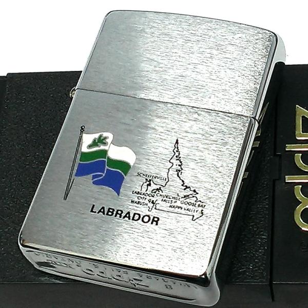 ZIPPO カナダ製 1998年製 オンタリオ製 ラブラドール州 旗 地図 廃盤 ビンテージ レア ...