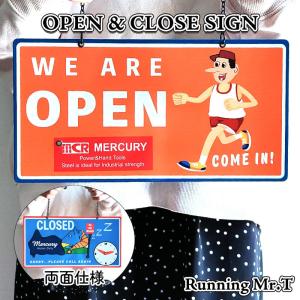 オープン クローズ ブリキ看板 可愛い マーキュリー メタルサイン 店舗 壁飾り MERCURY アメリカン 雑貨 Mr.T キャラクター