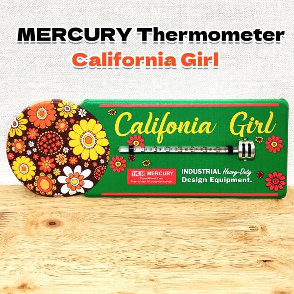 温度計 ブリキ看板 MERCURY サーモメーター G.S. California Girl マーキ...